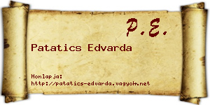 Patatics Edvarda névjegykártya